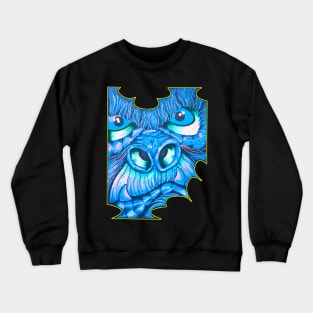 Blue Gorilla Face Crewneck Sweatshirt